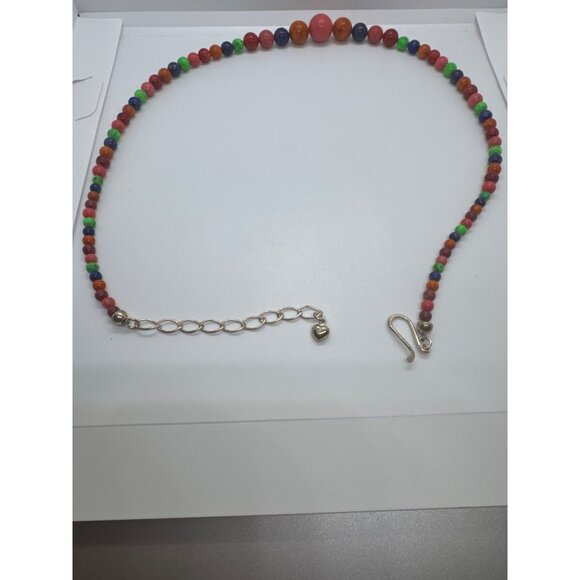 Jay King DTR 925 Multicolor Gemstone Bead Necklace Sterling Silver Hook Clasp - Picture 7 of 9